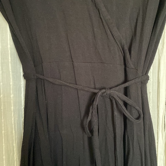 H&M Black Wrap Midi Dress, Size 14 - Picture 2 of 7